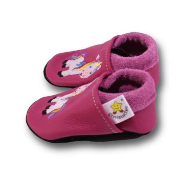 Lederpuschen Einhorn auf pink